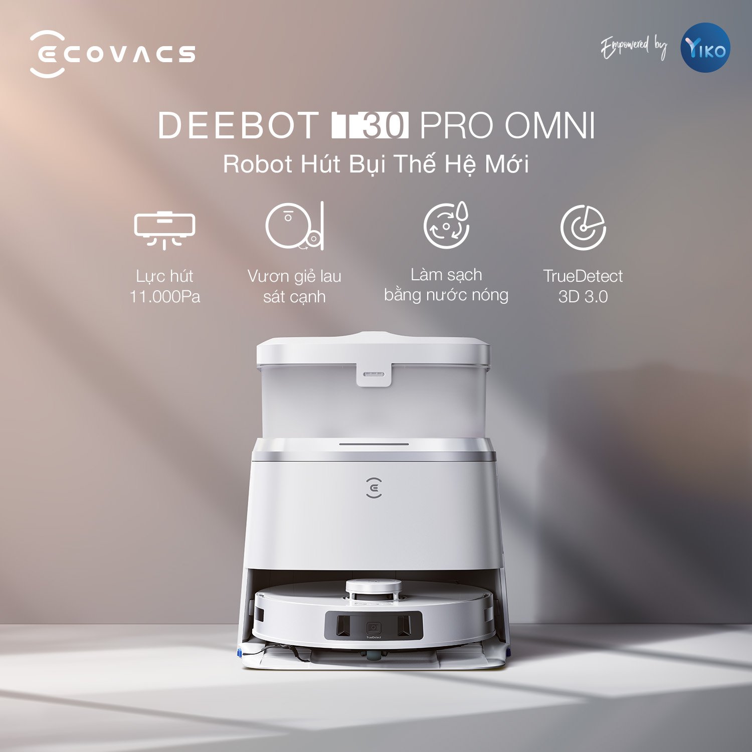 Robot hút bụi lau nhà Ecovacs Deebot T30 Pro Omni